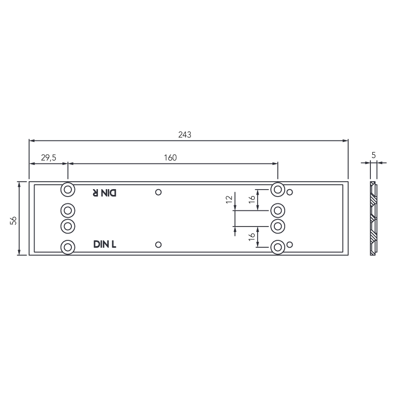 Plaque de montage pour ferme-porte TS-33/TS-41/TS-50
