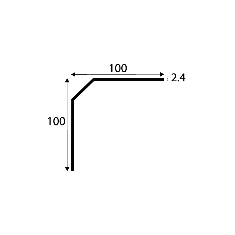 Cornière PVC 3 pans épaisseur 2.4mm crantée