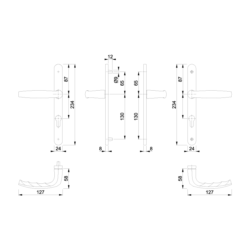 Garniture  ATLANTA sur plaques de 24mm