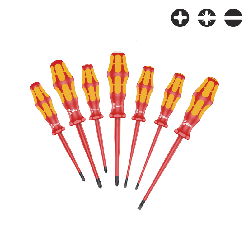 Jeu de 7 tournevis isolés KRAFTFORM PLUS SERIE 100 - WERA