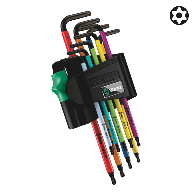 Jeu de 9 clés mâles coudées Torx BO MULTICOLOUR - WERA