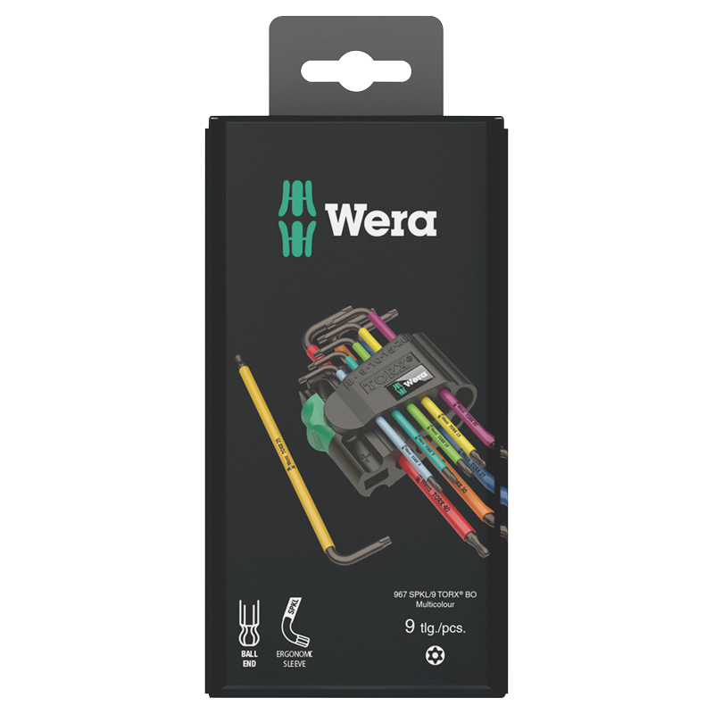 Jeu de 9 clés mâles coudées Torx BO MULTICOLOUR