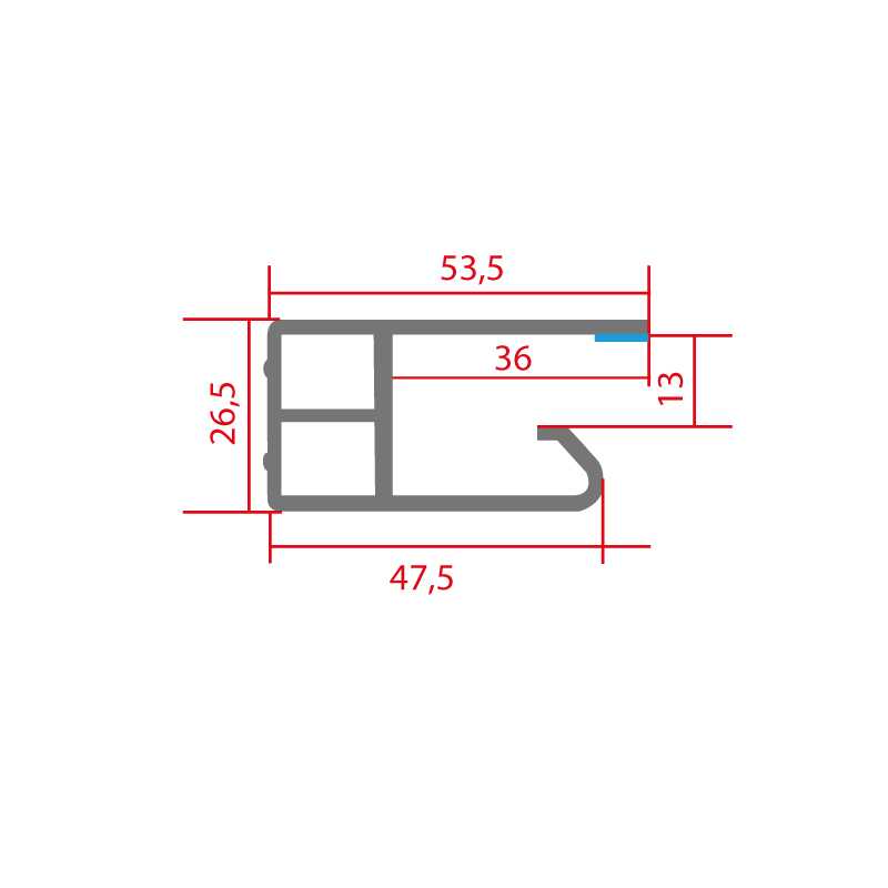 Cale de protection autocollante 53,5x26,5mm pour dormant