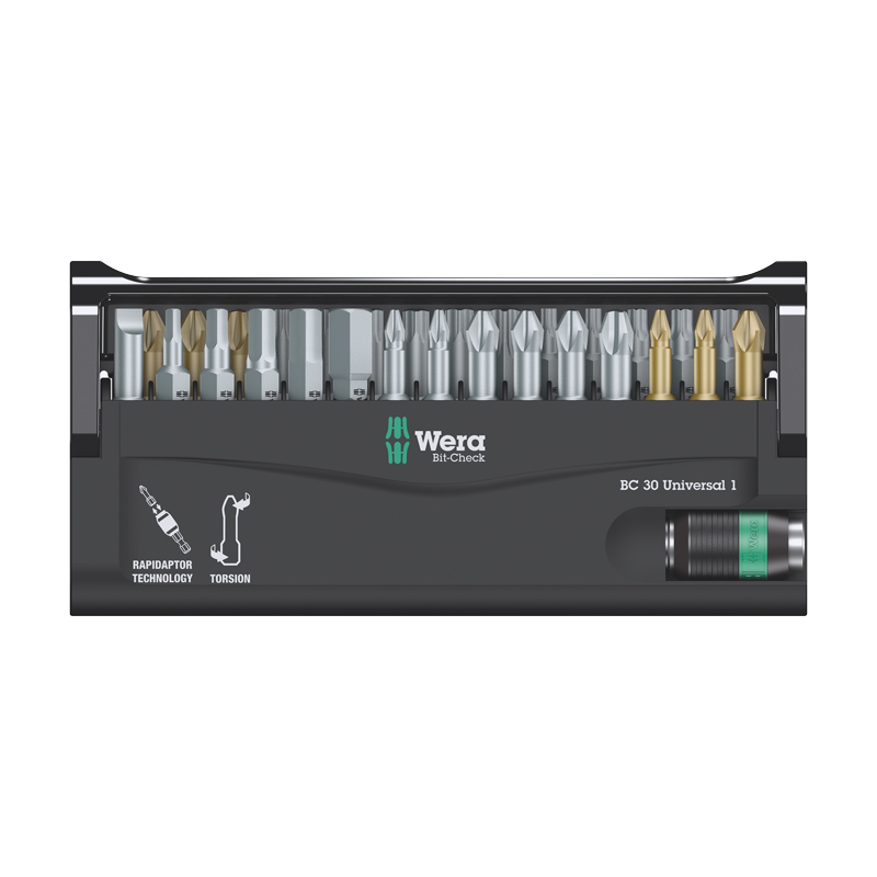 Coffret de 30 embouts BIT-CHECK universal + porte-embouts RAPIDATOR