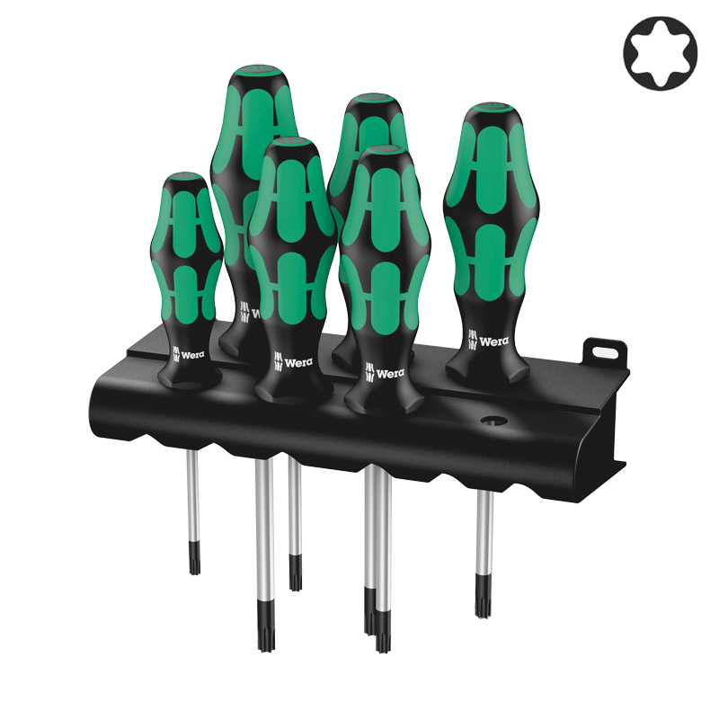 Jeu de 6 tournevis KRAFTFORM PLUS Torx + rack - WERA