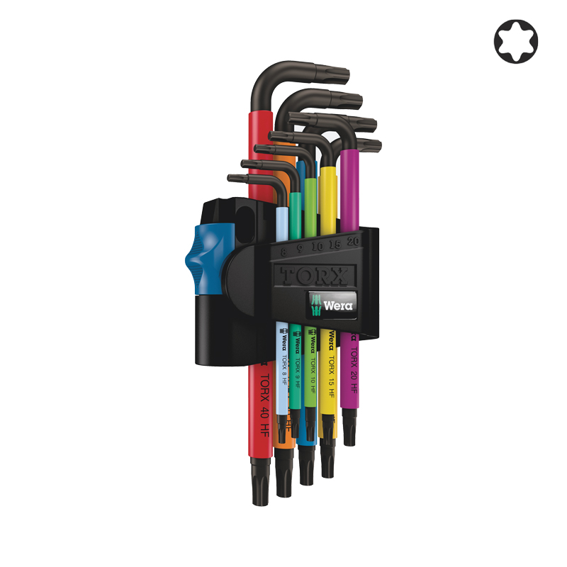 Jeu de 9 clés mâles coudées Torx MULTICOLOUR - WERA