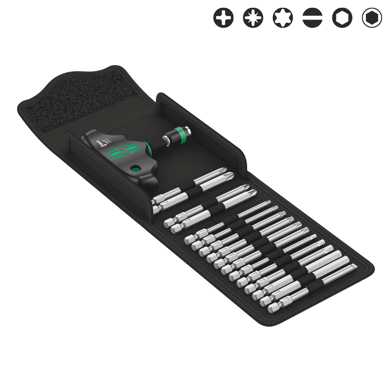 Manche en T RAPIDAPTOR + jeu de 16 embouts - WERA