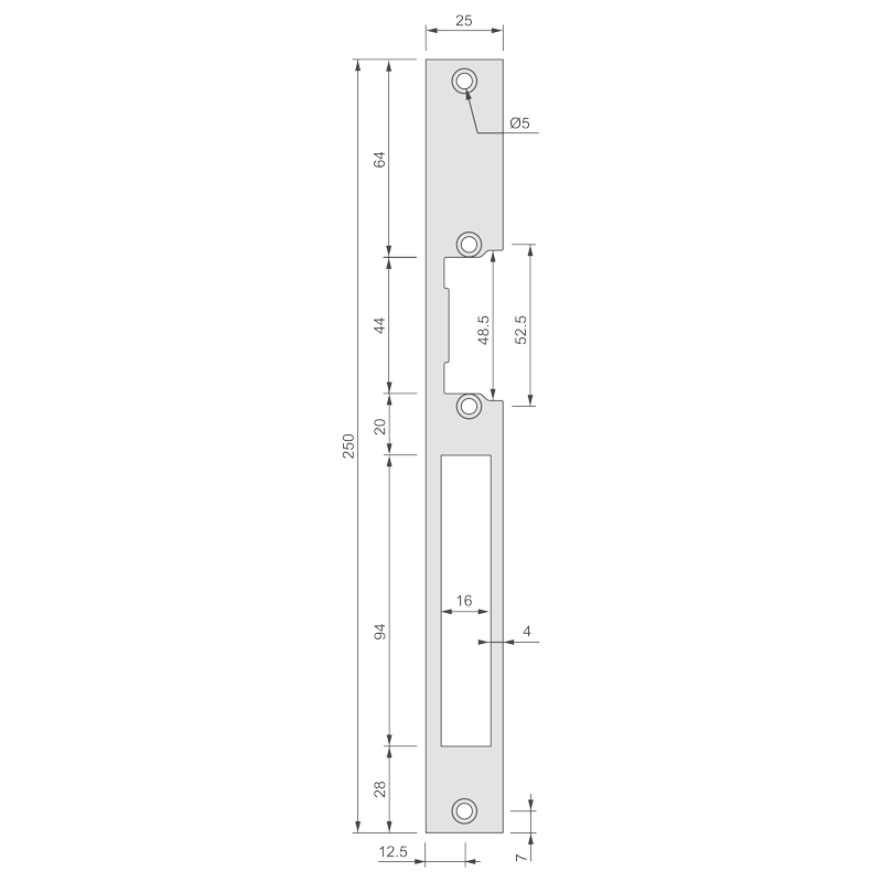 Têtière plate pour gâches électriques standards SERIE 3