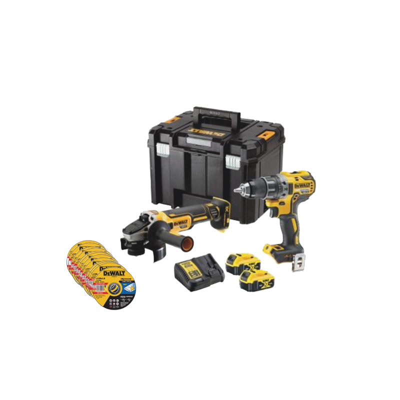 KIT 2 OUTILS XR 18V + 25 DISQUES INOX - DEWALT
