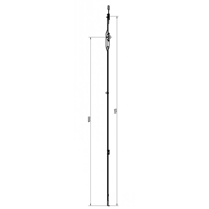 Crémone OF NT sortie de tringle F8 HP fixe