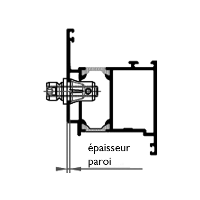 Fixation simple face BS11 pour poignée de tirage D-LINE